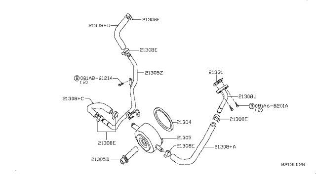 2014 Nissan NV Oil Cooler Diagram 1