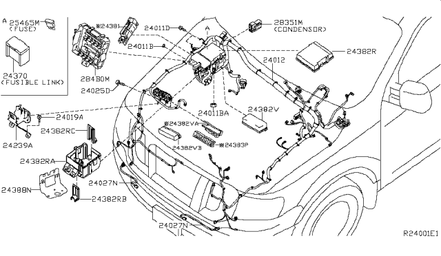 2018 Nissan NV Harness-Engine Room Diagram for 24012-9JJ5A