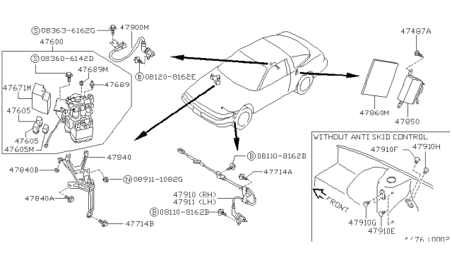 1992 Nissan 240SX Anti Skid Control Diagram