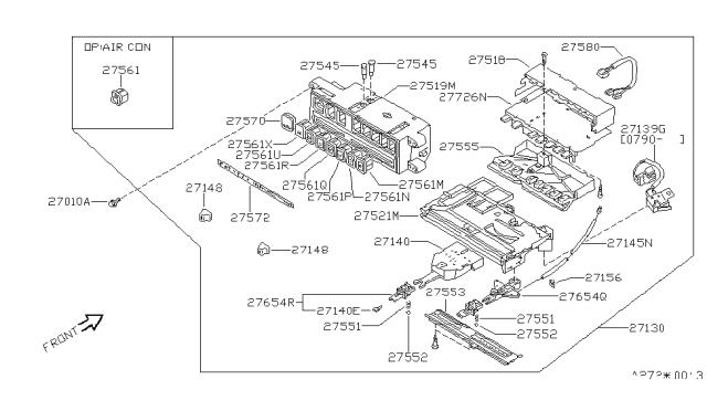 1991 Nissan 240SX Control Assembly Diagram for 27500-53F05