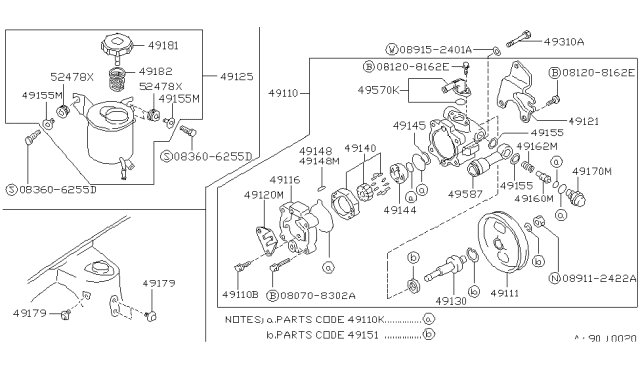 1994 Nissan 240SX Pin-Camring,Power Steering Pump Diagram for 49148-03U00