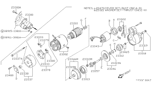 1990 Nissan 240SX Holder Assy-Brush Diagram for 23378-57M60