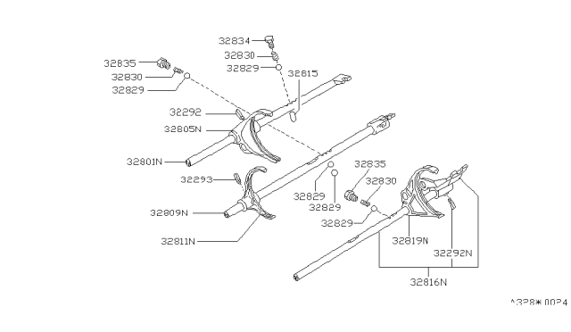 1993 Nissan 240SX Transmission Shift Control Diagram 2