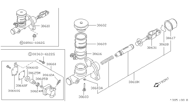 1991 Nissan 240SX Kit Cylinder Rep Diagram for 30611-30P27