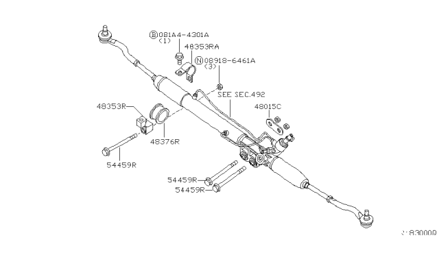 2015 Nissan Xterra Steering Gear Mounting Diagram