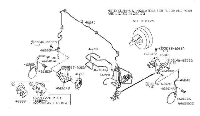 2008 Nissan Xterra Brake Piping & Control Diagram 2