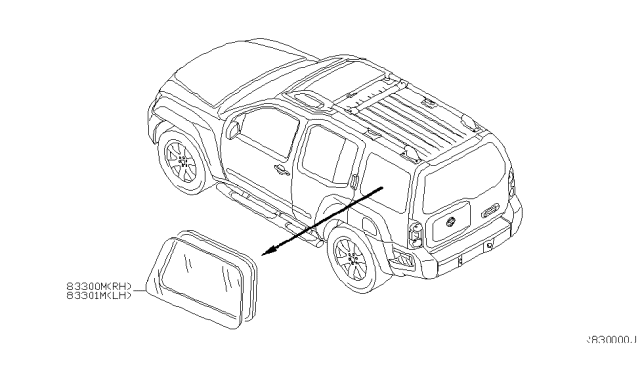 2010 Nissan Xterra Side Window Diagram