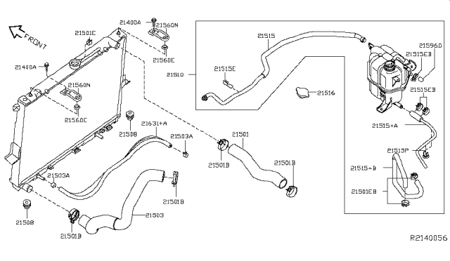 2005 Nissan Xterra Radiator,Shroud & Inverter Cooling Diagram 2