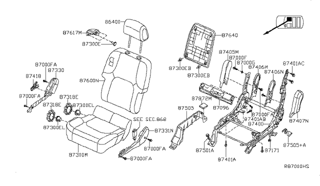 2010 Nissan Xterra Front Seat Diagram 3