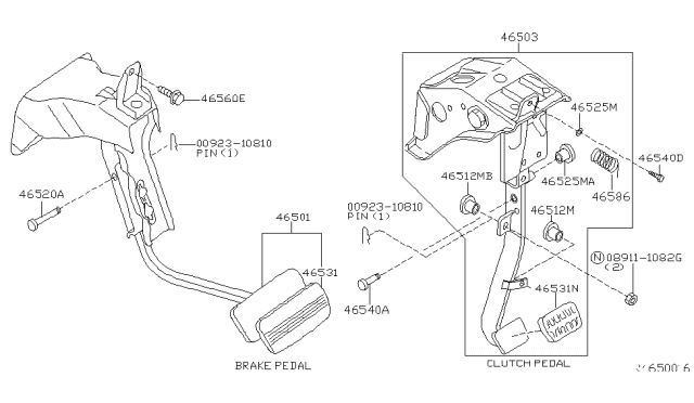 2011 Nissan Xterra Brake & Clutch Pedal Diagram 2