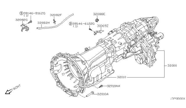 2007 Nissan Xterra Manual Transmission, Transaxle & Fitting Diagram 4