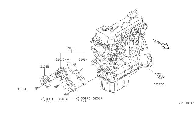 2005 Nissan Sentra Bolt Diagram for 081A0-8301A