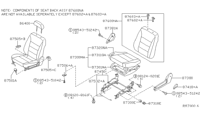 2002 Nissan Sentra Front Seat Diagram 1