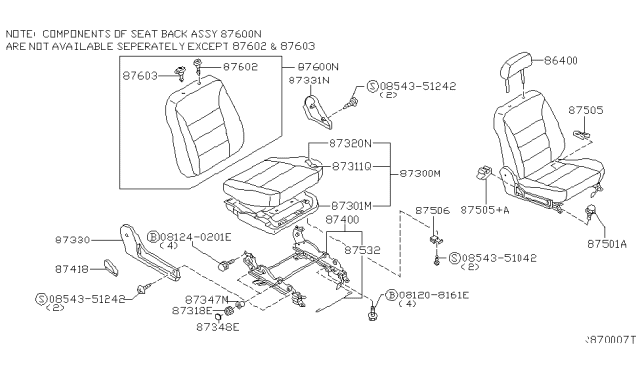 2003 Nissan Sentra Front Seat Diagram 5