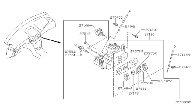 2004 Nissan Sentra Control Assembly Diagram for 27515-6Z560