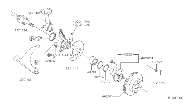 2003 Nissan Sentra Bearing Assy-Front Wheel Diagram for 40210-4Z000