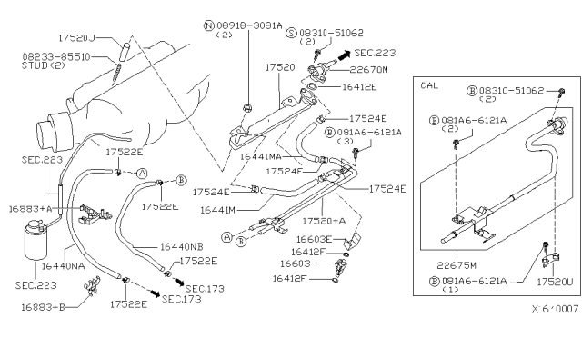 2004 Nissan Sentra Spacer-Fuel Tube Diagram for 17522-8U300