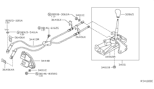 2002 Nissan Sentra Transmission Control & Linkage Diagram 2