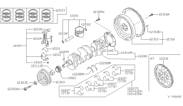 2003 Nissan Sentra Plate Signal Diagram for 12314-4M525