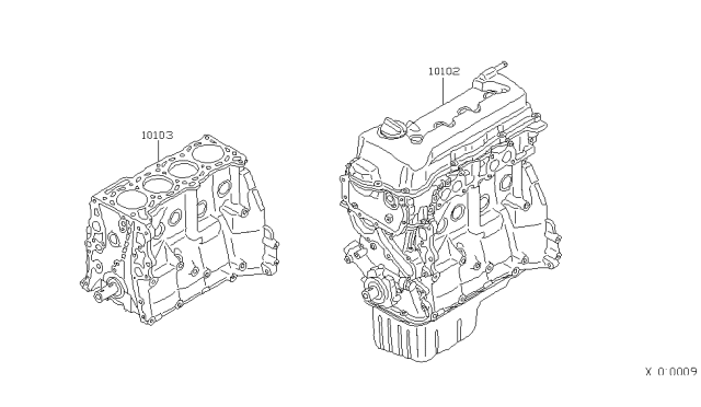 2003 Nissan Sentra Engine Assy-Bare Diagram for 10102-5M0H0