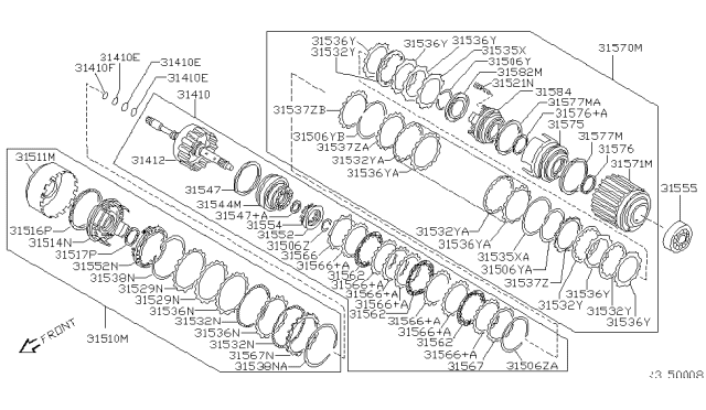 2006 Nissan Sentra Plate-Retaining Forward Clutch Diagram for 31537-31X61