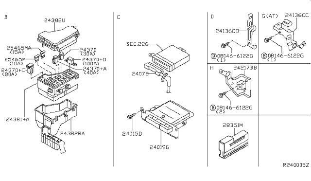 2005 Nissan Sentra Harness Assembly-EGI Diagram for 24011-6Z805