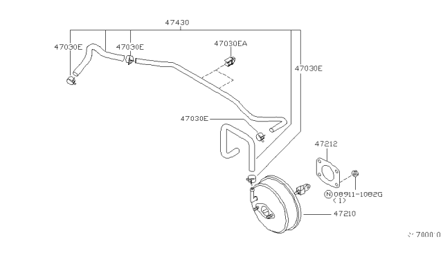 2004 Nissan Sentra Tube-Vacuum Diagram for 47430-4Z100