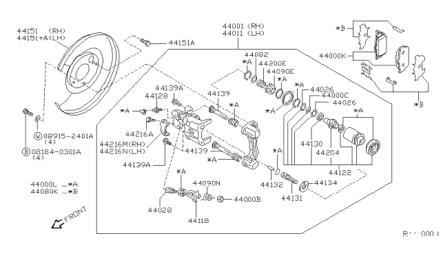 2006 Nissan Sentra Guide-Adjust Cable R Diagram for 44195-5M50A