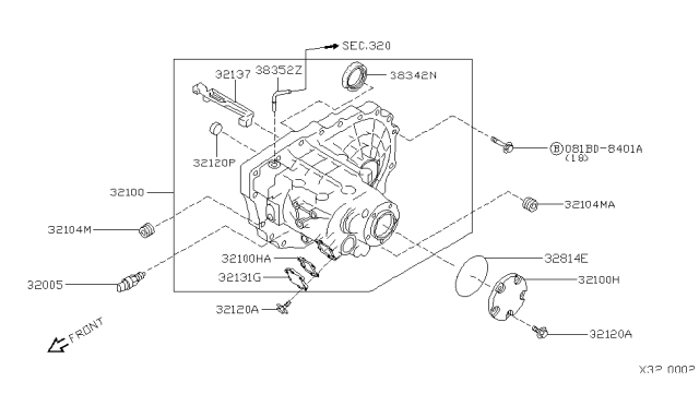 2004 Nissan Sentra Transmission Case & Clutch Release Diagram 8