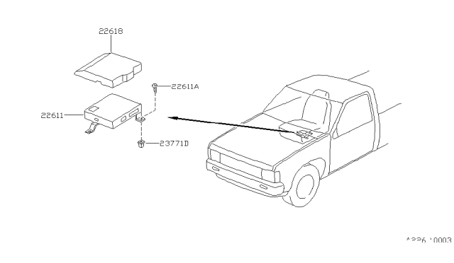 1994 Nissan Hardbody Pickup (D21) Engine Control Module Diagram for 23710-57G00