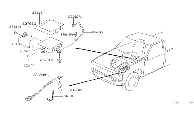 1988 Nissan Hardbody Pickup (D21) Engine Control Module Diagram for 23710-12G14