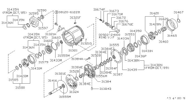 1989 Nissan Hardbody Pickup (D21) Governor,Power Train & Planetary Gear Diagram 3