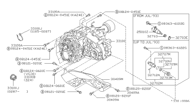 1988 Nissan Hardbody Pickup (D21) Transfer Assembly & Fitting Diagram 2