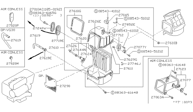 1989 Nissan Hardbody Pickup (D21) Cooling Unit Diagram