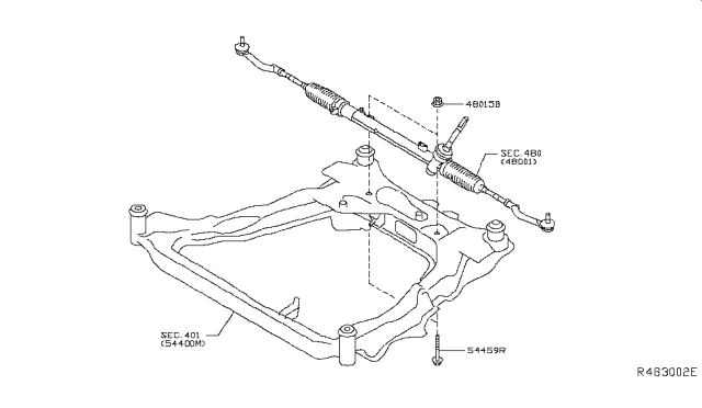 2016 Nissan Rogue Steering Gear Mounting Diagram