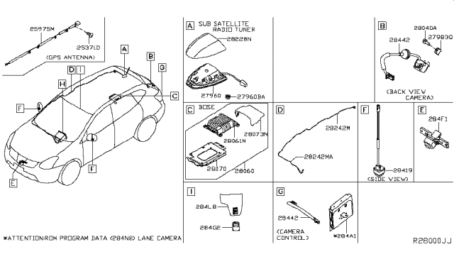 2018 Nissan Rogue Audio & Visual Diagram 1