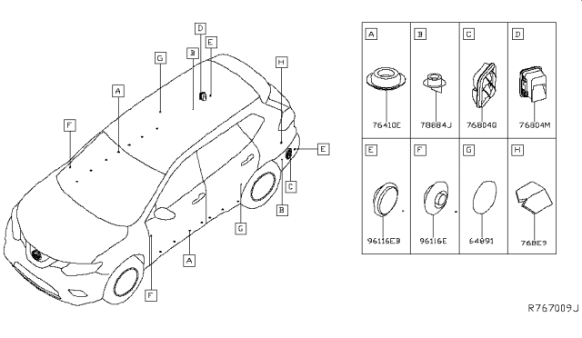 2017 Nissan Rogue Body Side Fitting Diagram 3