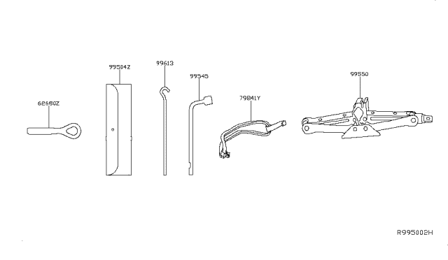 2014 Nissan Rogue Tool Kit & Maintenance Manual Diagram