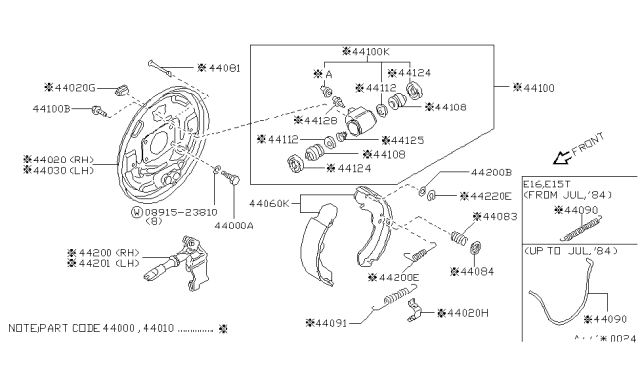 1983 Nissan Pulsar NX Rear Brake Diagram