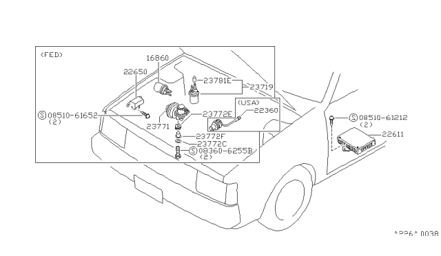 1983 Nissan Pulsar NX Engine Control Unit Assembly Diagram for 23710-32M00