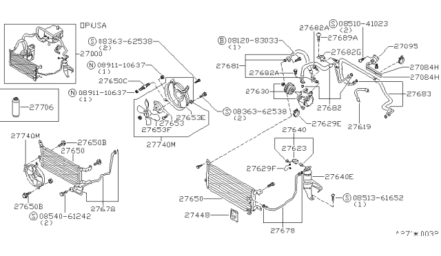 1984 Nissan Pulsar NX Motor Fan Cond Diagram for 92120-37M00