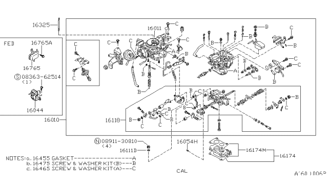 1985 Nissan Pulsar NX Carburetor Diagram 1