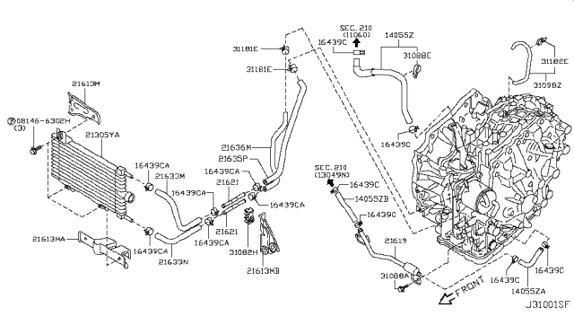 2011 Nissan Rogue Auto Transmission,Transaxle & Fitting Diagram 10