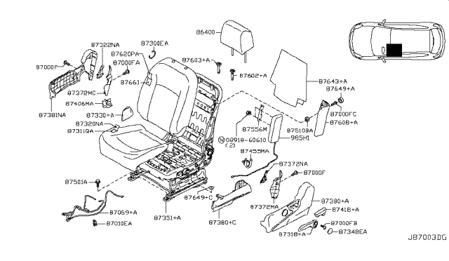2008 Nissan Rogue Front Seat Diagram 7