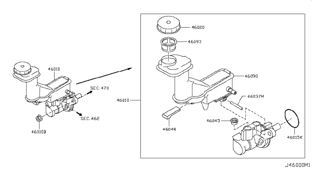 2014 Nissan Rogue Brake Master Cylinder Diagram
