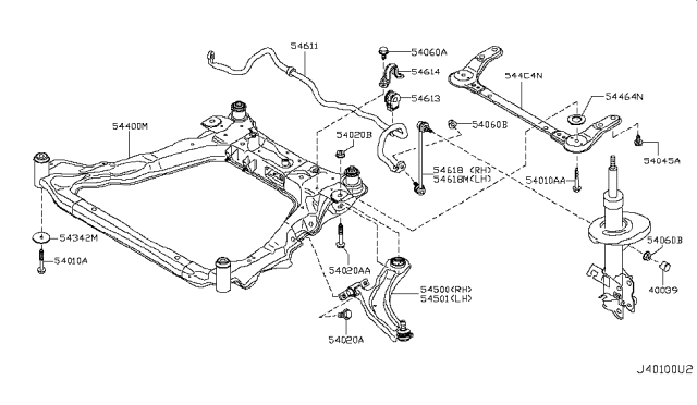2008 Nissan Rogue Rod Assy-Connecting,Stabilizer Diagram for 54668-1AA0A