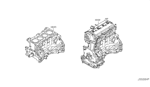 2011 Nissan Rogue Bare & Short Engine Diagram 2