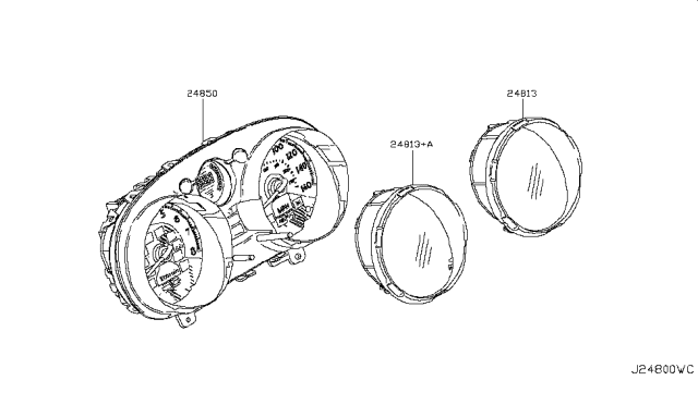 2010 Nissan Rogue Speedometer Assembly Diagram for 24820-CZ30E