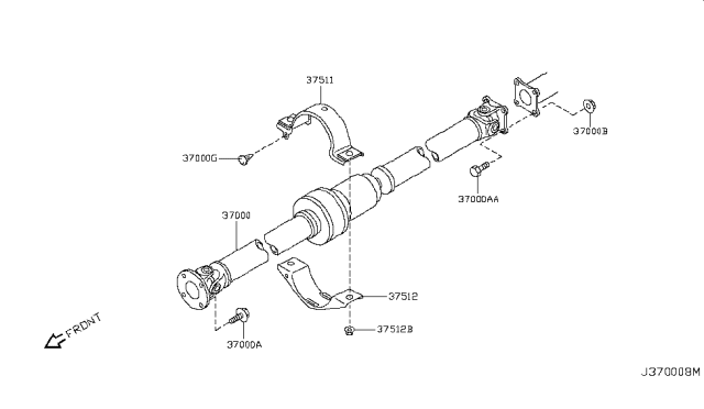 2015 Nissan Rogue Shaft Assembly PROPELLER Diagram for 37000-JM14A