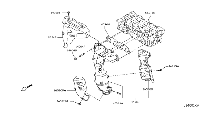 2008 Nissan Rogue Cover-Exhaust Manifold Diagram for 16590-JG32B